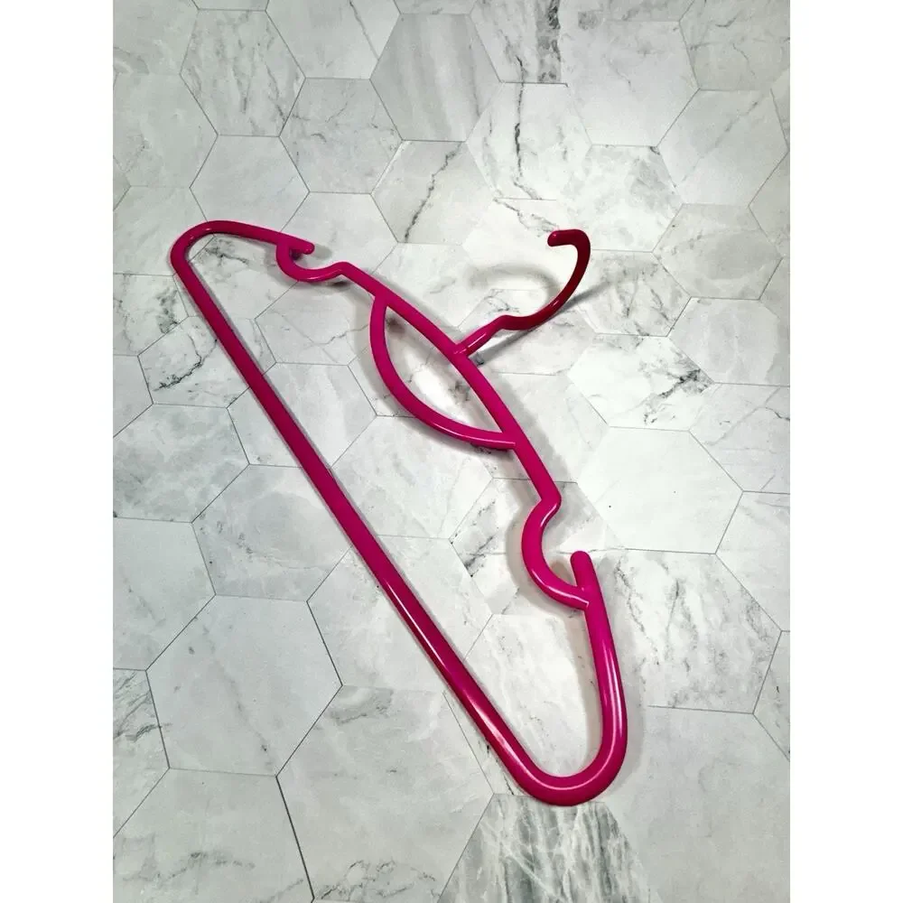 Hot Pink Petite 16 Inch Slim Line Shirt/Pant Hangers Rotating Hook (36 Pack)